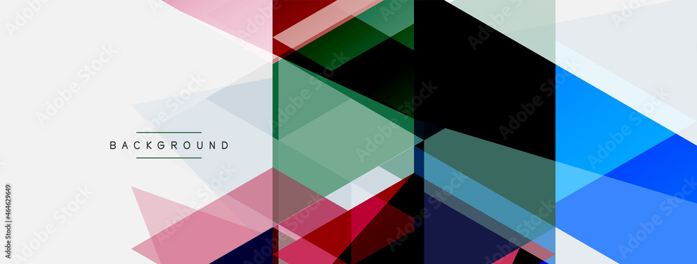 Color triangles composition, geometric abstract background. Techno or business concept, pattern for wallpaper, banner, background, landing page