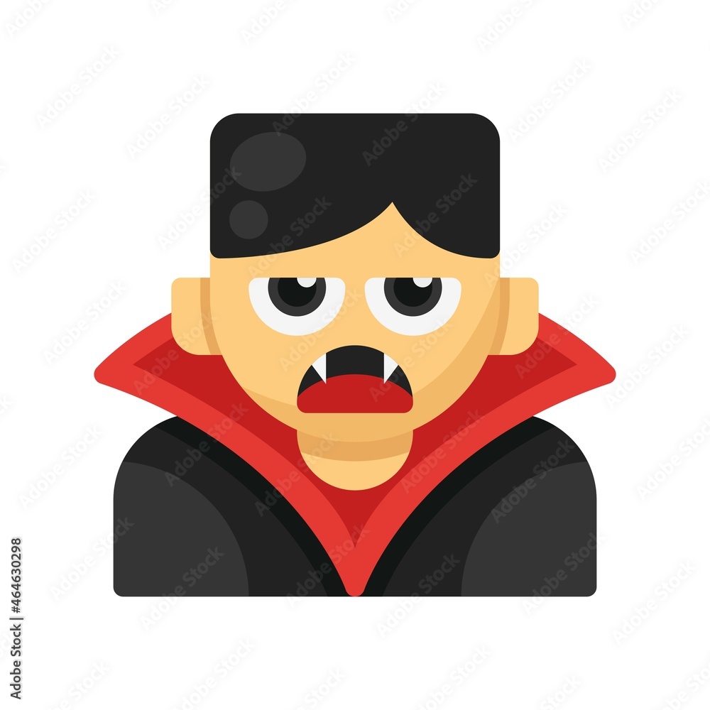 Vampire flat icon style. Vector illustration isolated on white background. Halloween event. EPS 10 Vampire flat icon style. Vector illustration isolated on white background. Halloween event. EPS 10
