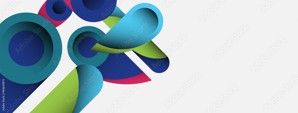 Abstract background. Minimal geometric circles and round style shapes with deep shadow effects. Trendy technology business template for wallpaper banner or background Abstract background. Minimal geometric circles and round style shapes with deep shadow effects. Trendy technology business template for wallpaper banner or background