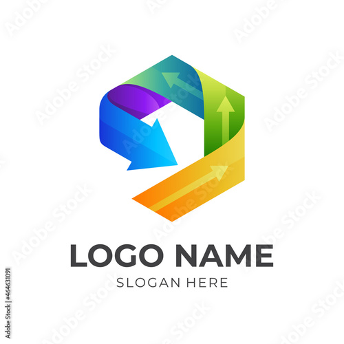 arrow logo template with 3d colorful style Free Download arrow logo template with 3d colorful style - GFXLoad