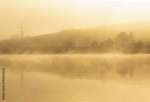 misty morning over the lake