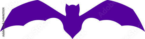 Halloween Flying bat silhouette. Flat vector illustration.
