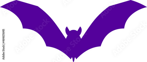 Halloween Flying bat silhouette. Flat vector illustration.