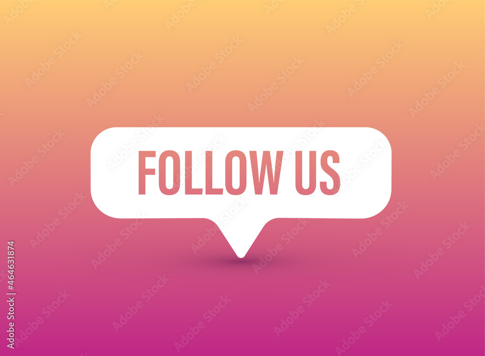 Button Follow us on social media background. Vector illustration Button Follow us on social media background. Vector illustration