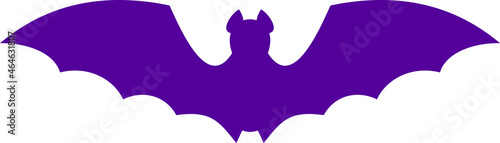 Halloween Flying bat silhouette. Flat vector illustration.