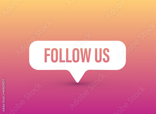Button Follow us on social media background. Vector illustration