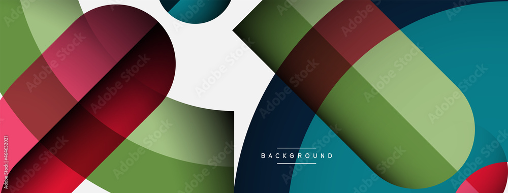 Geometric abstract background. Round shapes, circles, lines composition for wallpaper banner background or landing page Geometric abstract background. Round shapes, circles, lines composition for wallpaper banner background or landing page