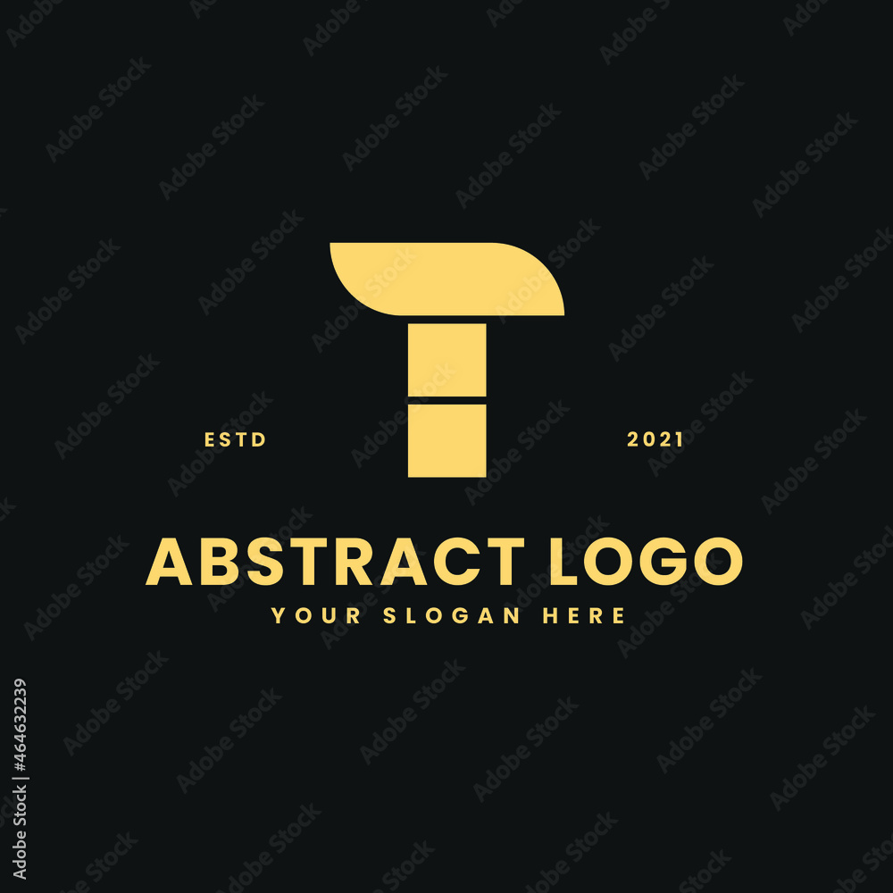 T Letter Logo Luxurious Geometric Block