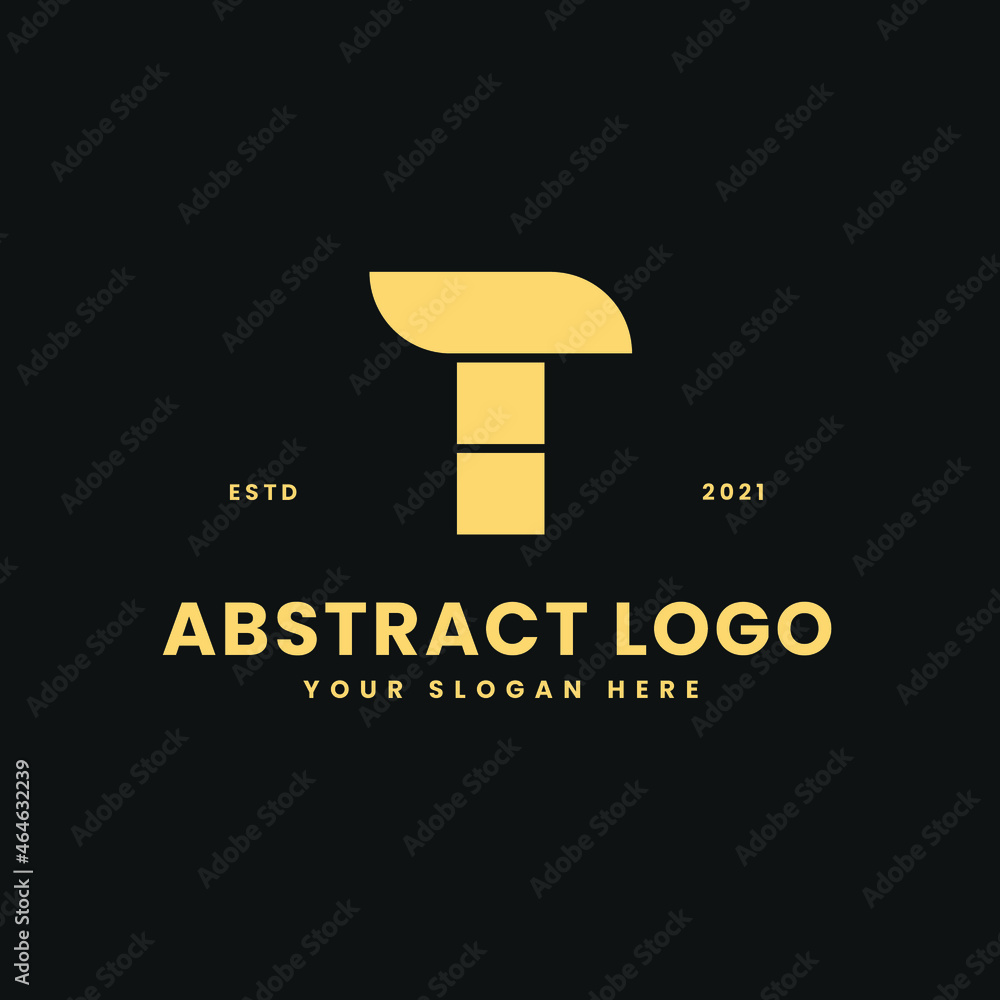 T Letter Logo Luxurious Geometric Block T Letter Logo Luxurious Geometric Block