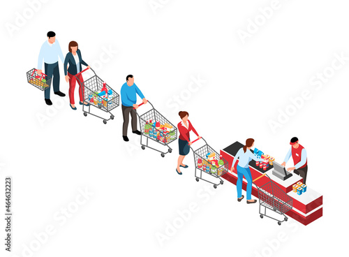 Checkout Supermarket Line Composition
