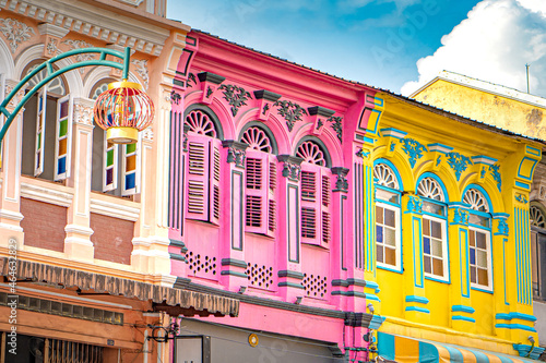 Signature buildings in Phuket Old Town, Thailand photo