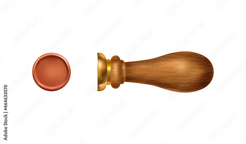 Realistic Wax Stamp Composition Realistic Wax Stamp Composition