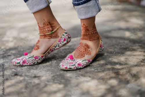 The Hindu Indian Wedding bridal shoes Anklets and Payal Pictures . " selective focus " "blur" "shallow deapth of field "  © Praveen