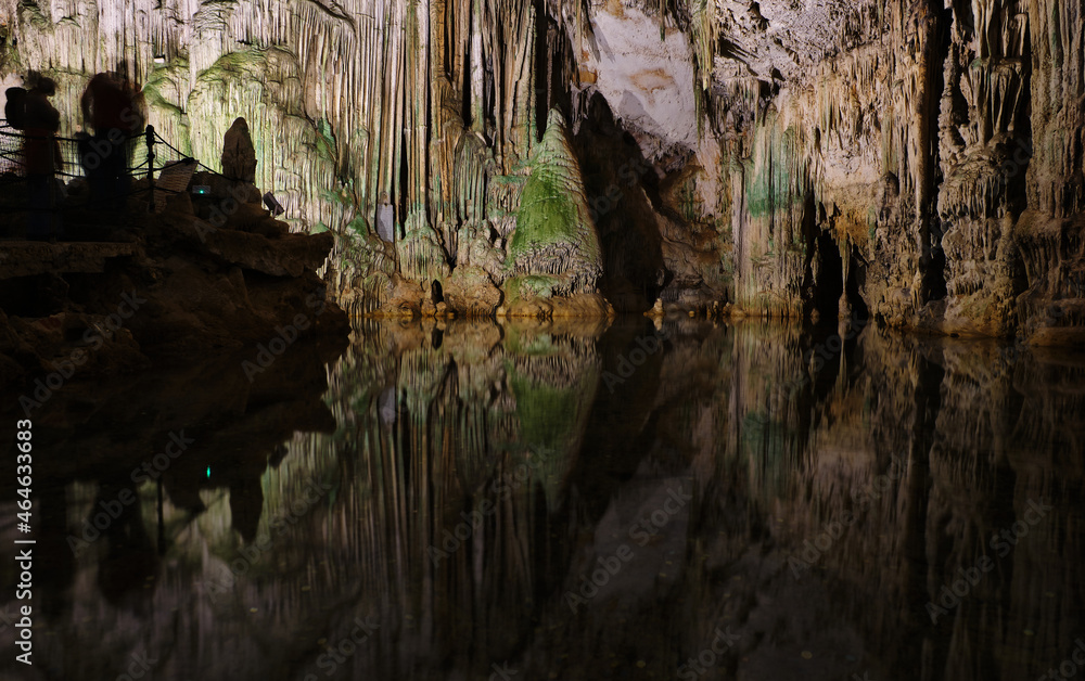 View of Neptune Cave, ancient cave in Alghero, Sardinia, Italy
