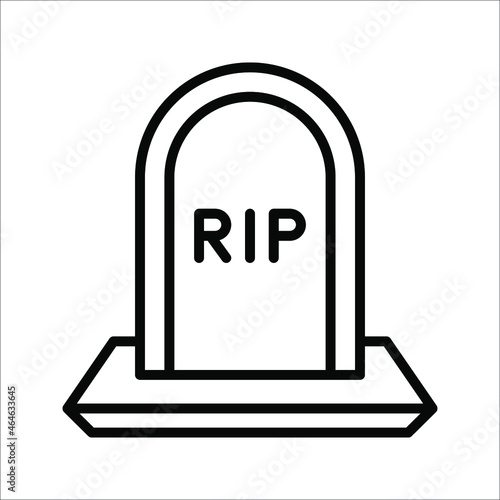 Rip Grave line icon. Halloween tombstone vector icon for mobile concept and web design.