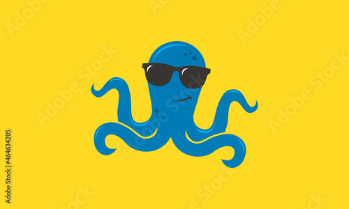 Illustration vector graphic
of octopus with glasses