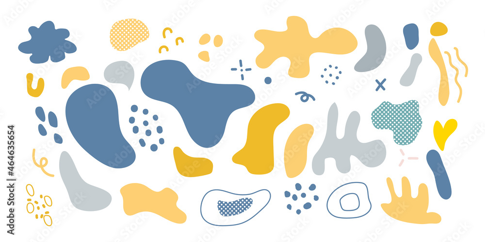Abstract blotch shape. Liquid shape elements. Set of modern graphic elements. Fluid dynamical colored forms banner. Gradient abstract liquid shapes. Vector