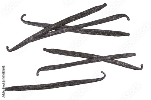 Vanilla sticks isolated on white background