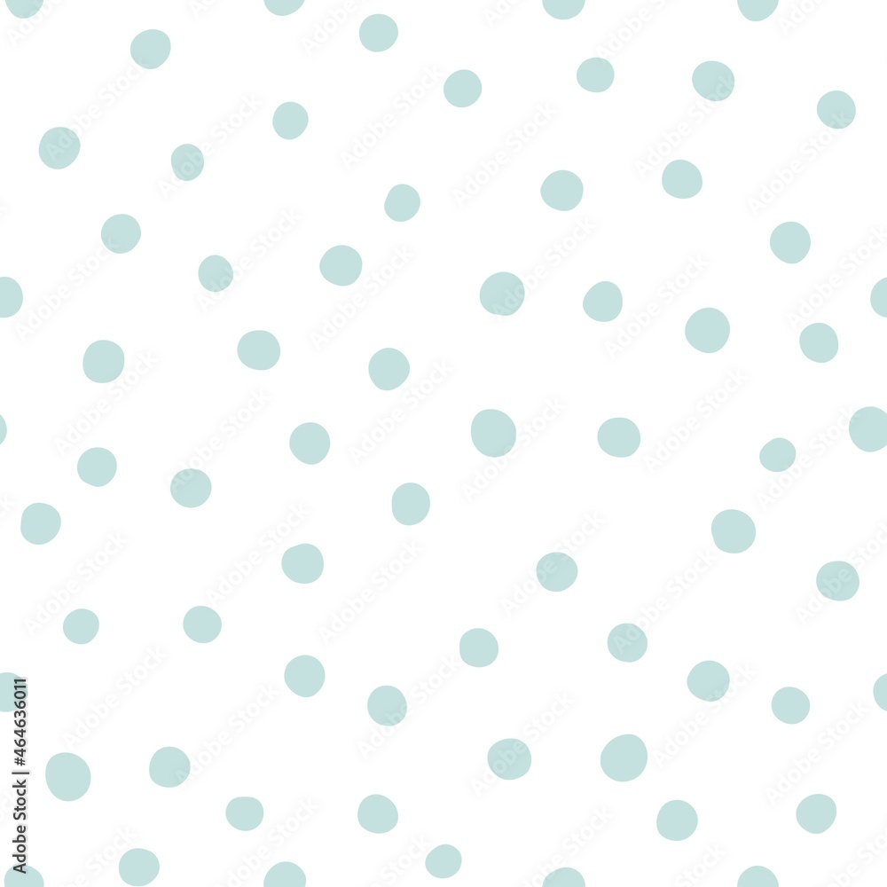 Polka dot seamless pattern. Cute Confetti. Abstractly arranged hand-drawn circles. Minimalistic Scandinavian style in pastel colors. Ideal for printing baby clothes, textiles, fabrics, wrapping paper.