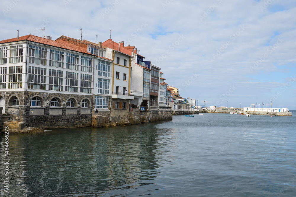 Houses by the sea in Luanco, Asturias