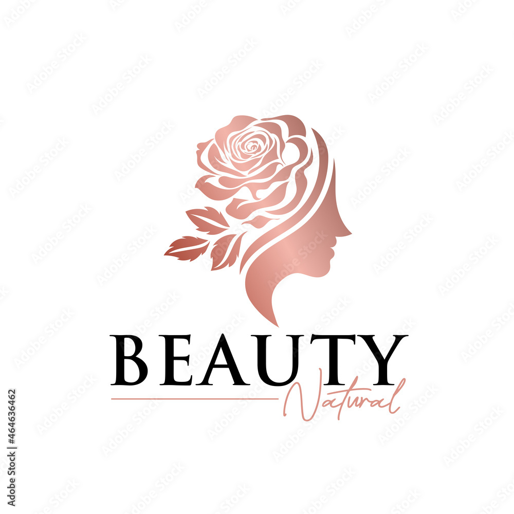 natural beauty woman feminine logo template