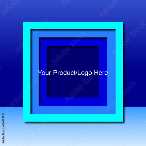 Abstract Square Blue 3D Shadow Background