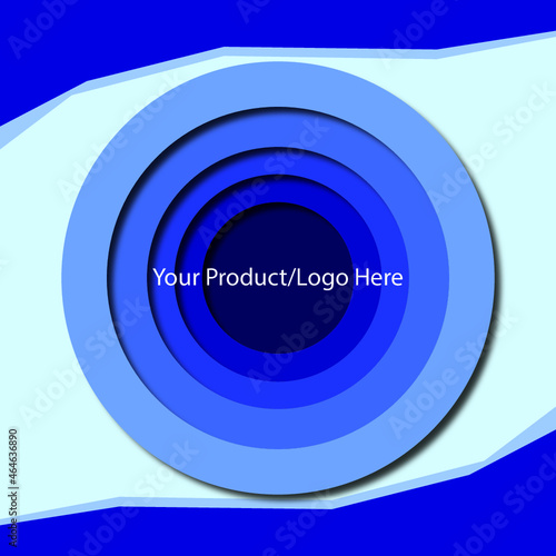 Abstract Round Blue 3D Shadow Background