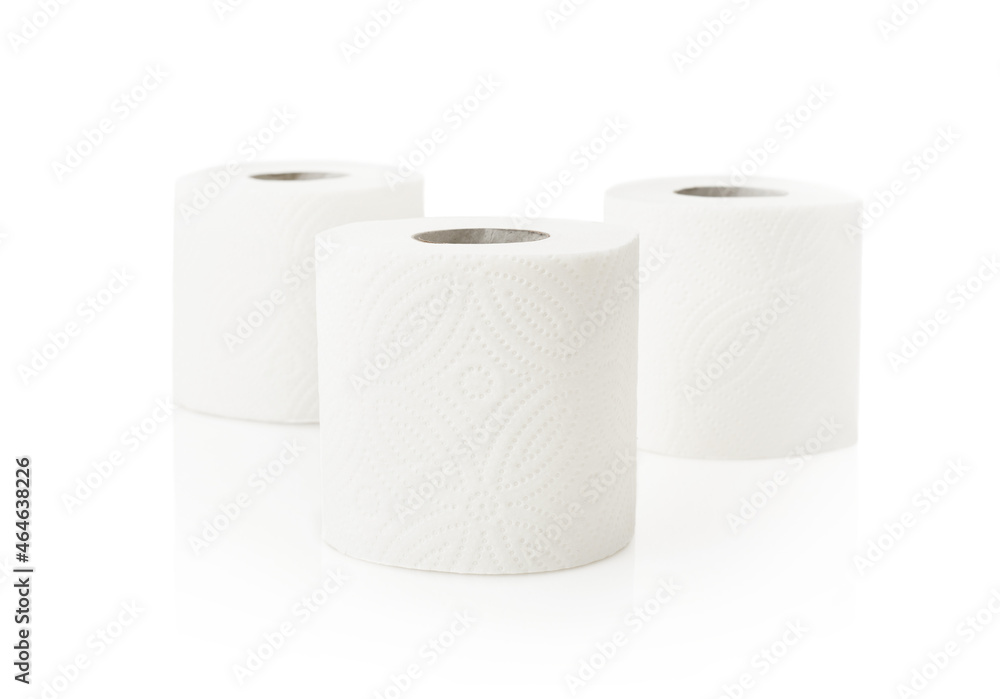 White toilet paper, three rolls White toilet paper, three rolls
