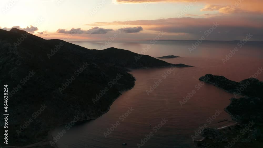 Aerial view of bay Bozukkale, Turkey. Rocky coast of the Aegean sea. Aerial view of bay Bozukkale, Turkey. Rocky coast of the Aegean sea.