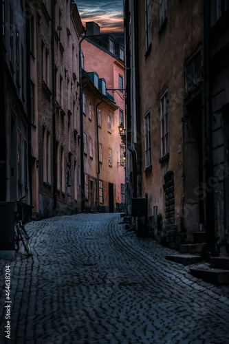 Narrow street at night