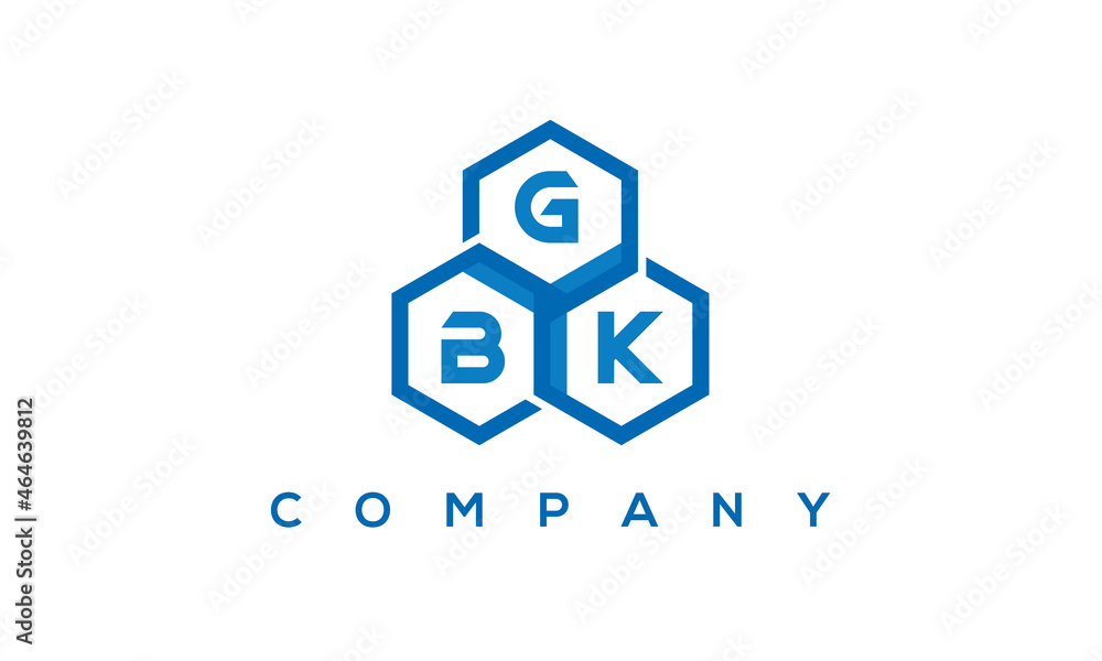 GBK three letters creative polygon hexagon logo GBK three letters creative polygon hexagon logo