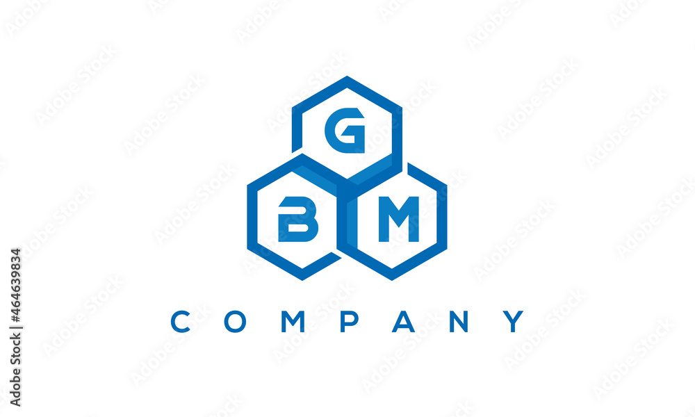 GBM three letters creative polygon hexagon logo