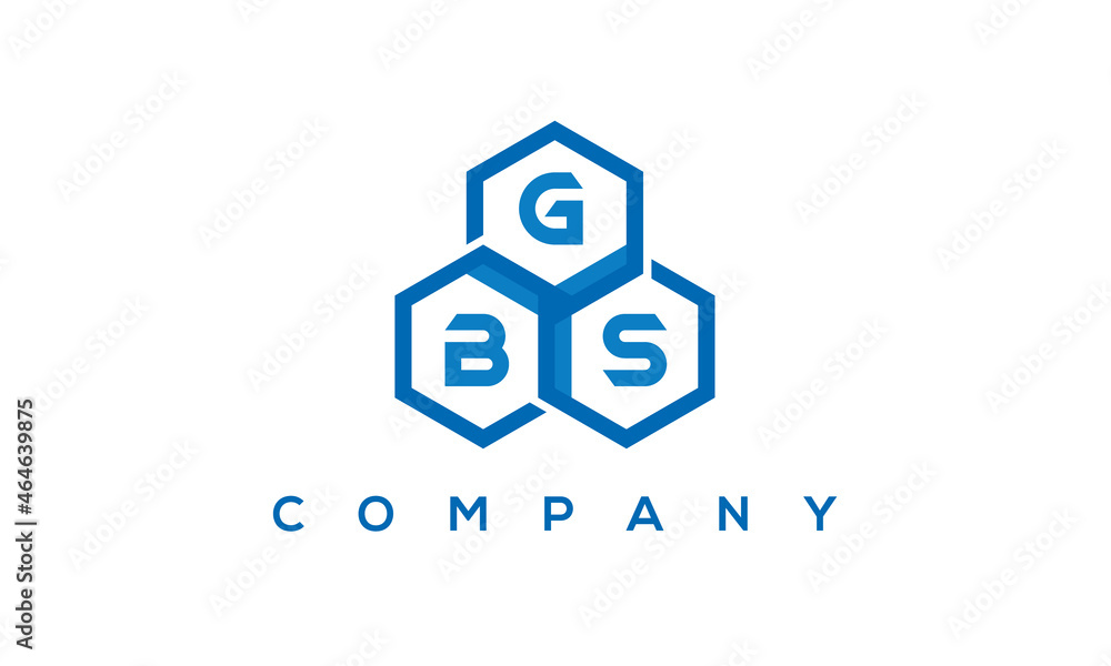 GBS three letters creative polygon hexagon logo GBS three letters creative polygon hexagon logo