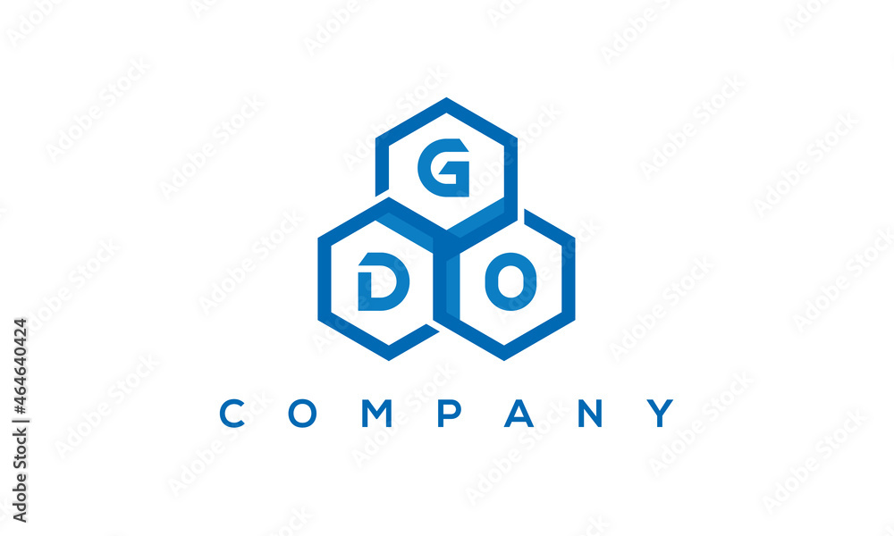 GDO three letters creative polygon hexagon logo GDO three letters creative polygon hexagon logo