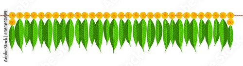 Indian Traditional Mango Leaves and Marigold Garland | Decoration for Indian Hindu Auspicious Occasion