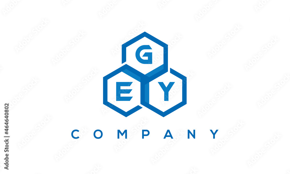 GEY three letters creative polygon hexagon logo GEY three letters creative polygon hexagon logo