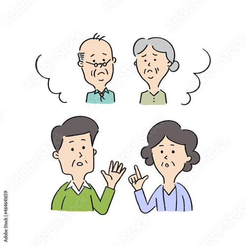 老後のことを話し合う中年夫婦