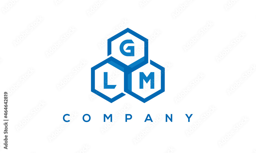 GLM three letters creative polygon hexagon logo GLM three letters creative polygon hexagon logo