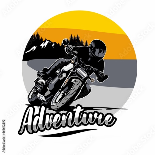 motorcycle logo design vector art