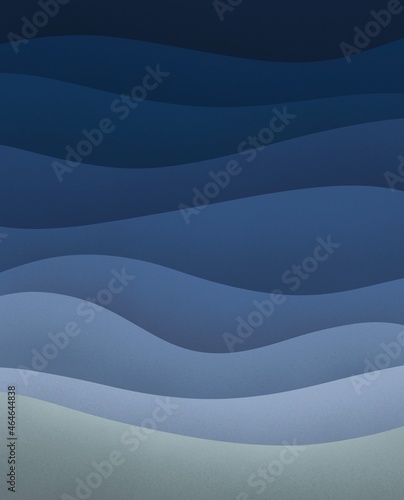 Business wavy paper cut abstract background. Green horizontal web banner. Blue texture background.