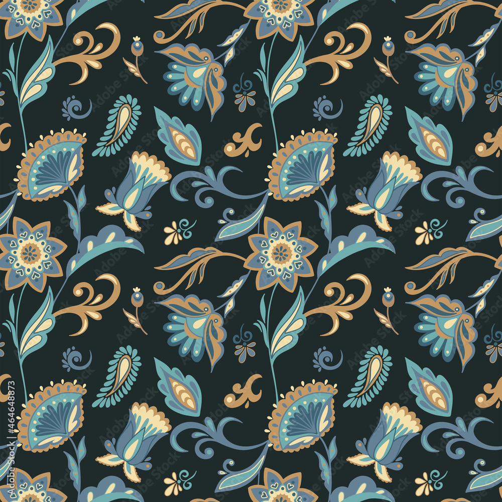 Paisley seamless pattern. Oriental pattern design, abstract flowers Paisley seamless pattern. Oriental pattern design, abstract flowers