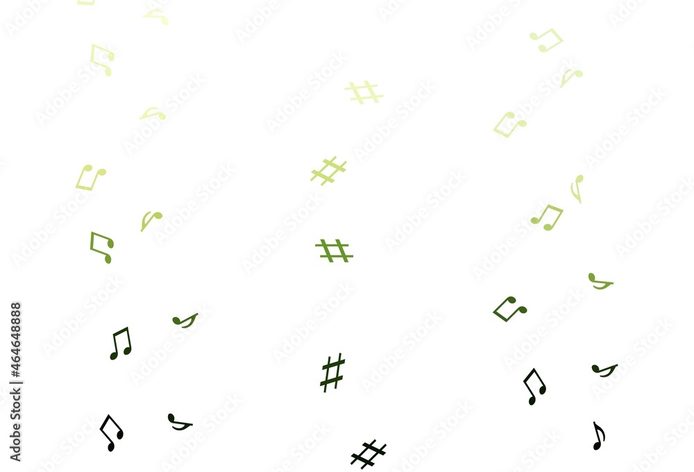 Light Green vector backdrop with music notes. Light Green vector backdrop with music notes.