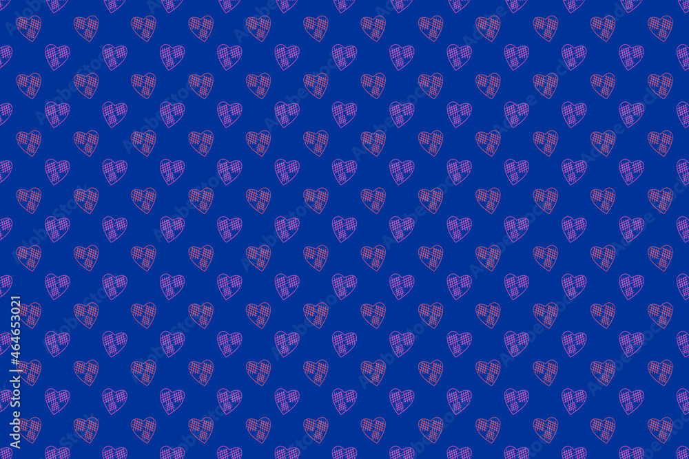 pink heart doodle wallpaper, cute seamless pattern, blue background