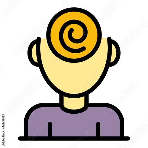 Kid hypnosis icon. Outline kid hypnosis vector icon color flat isolated