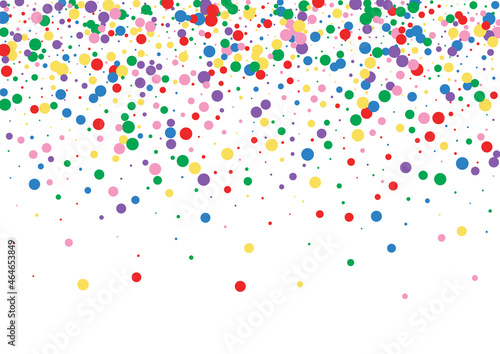 Red Round Colour Background. Confetti Blast Illustration. Multicolored Carnival Dot. Yellow Color Circle Texture.