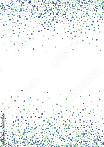 Purple Splash Circle Background. Blue Dot Falling. Ball Eve Illustration. Green Element Confetti.
