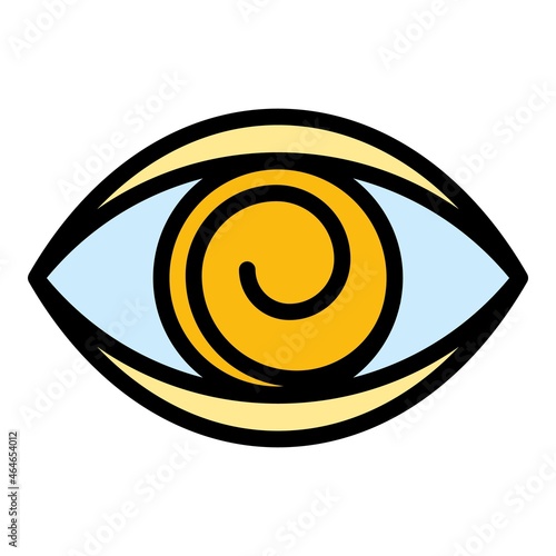 Eye hypnosis icon. Outline eye hypnosis vector icon color flat isolated