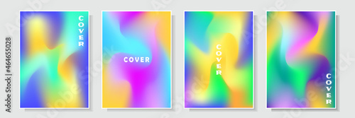 modern gradation cover background business template set collection, colorful fluid style, vector graphic
