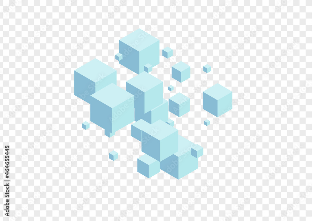 Obraz premium Gray Polygon Background Transparent Vector. Block Template Card. Monochrome Cube Effect Design. Structure Texture. White Particles Box.