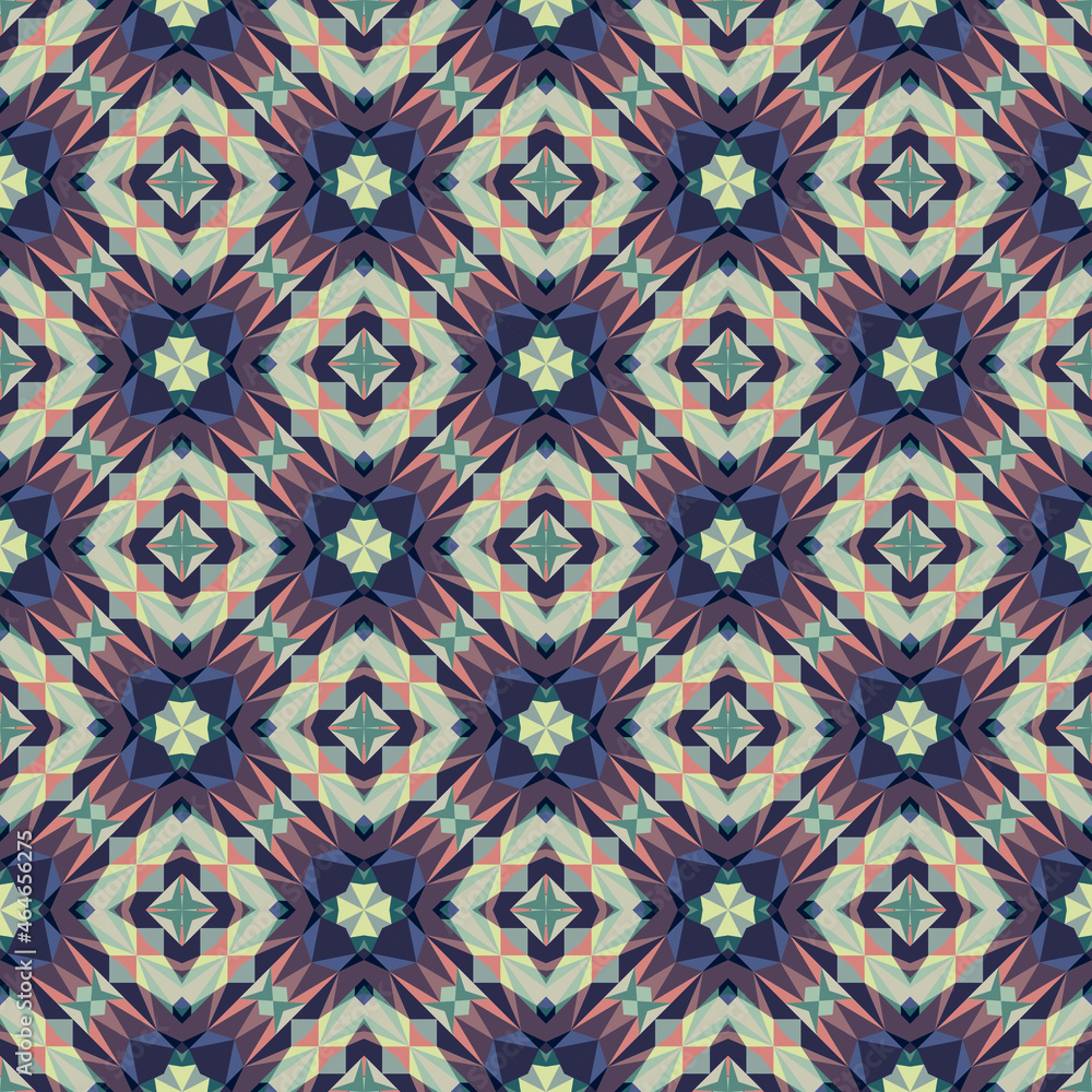 Geometric seamless pattern, ornament, colorful background, vector texture.
